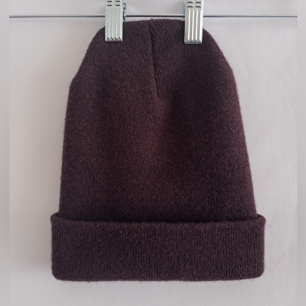 Carhartt Brown Burgundy Cuffed Beanie Hat Made in USA One Size - Picture 3 of 5